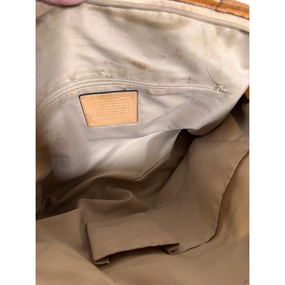 Coach Peyton Tattersall Tote Multicolor Plaid Cream Leather Trim F21924 - Picture 4 of 6